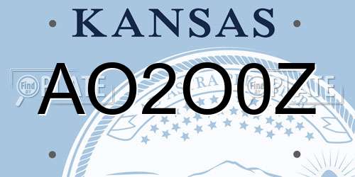 AO2O0Z Kansas License Plate