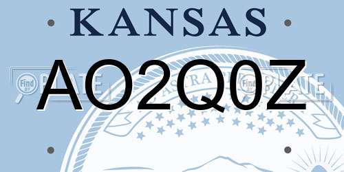 AO2Q0Z Kansas License Plate