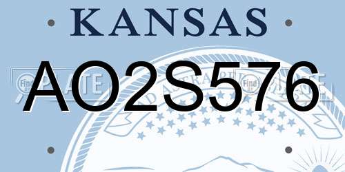 AO2S576 Kansas License Plate