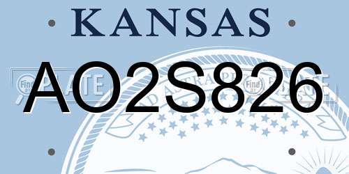 AO2S826 Kansas License Plate