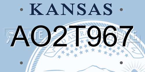 AO2T967 Kansas License Plate