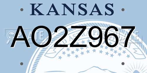 AO2Z967 Kansas License Plate