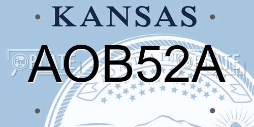 AOB52A Kansas License Plate