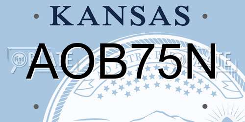 AOB75N Kansas License Plate