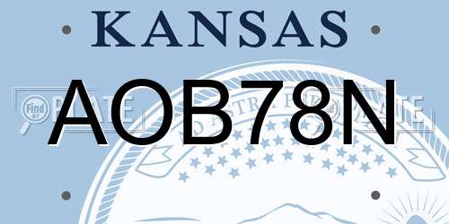 AOB78N Kansas License Plate