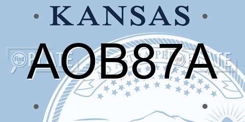 AOB87A Kansas License Plate