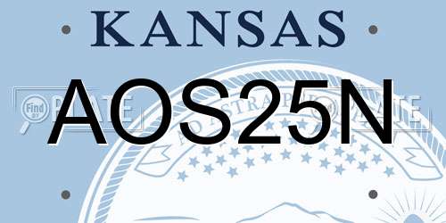 AOS25N Kansas License Plate