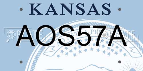 AOS57A Kansas License Plate
