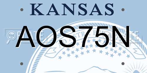 AOS75N Kansas License Plate