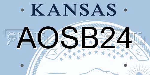 AOSB24 Kansas License Plate