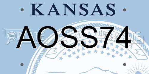 AOSS74 Kansas License Plate