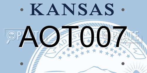 AOT007 Kansas License Plate
