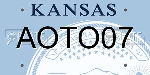 AOTO07 Kansas License Plate