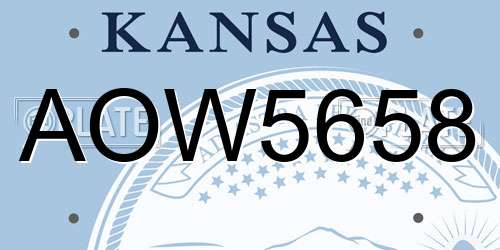 AOW5658 Kansas License Plate
