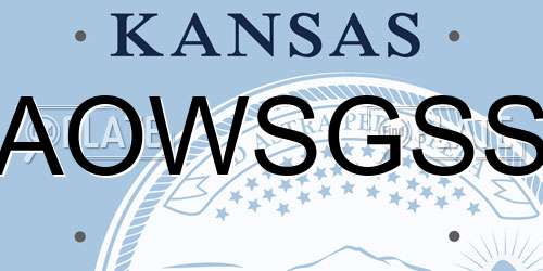 AOWSGSS Kansas License Plate