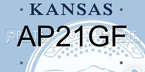 AP21GF Kansas License Plate