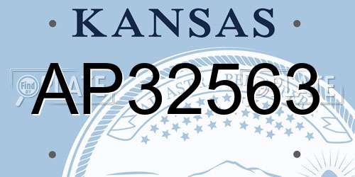 AP32563 Kansas License Plate
