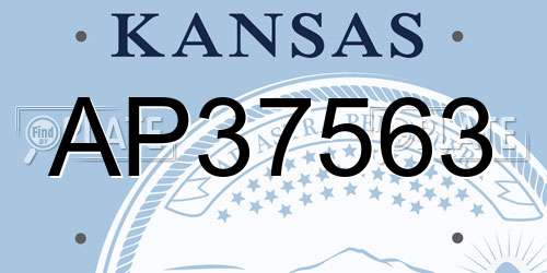 AP37563 Kansas License Plate