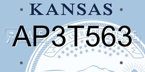 AP3T563 Kansas License Plate