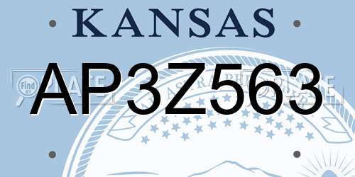 AP3Z563 Kansas License Plate