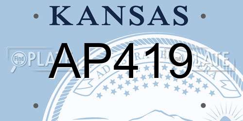 AP419 Kansas License Plate