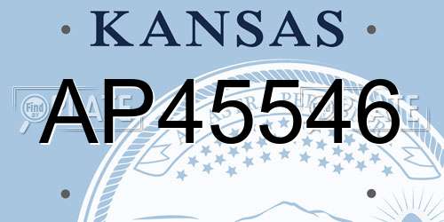 AP45546 Kansas License Plate