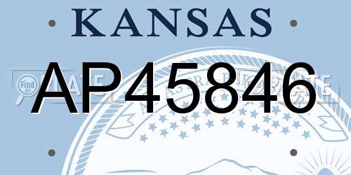 AP45846 Kansas License Plate