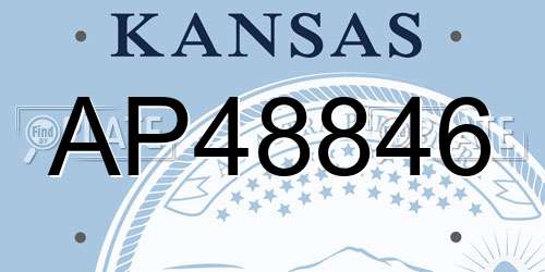 AP48846 Kansas License Plate