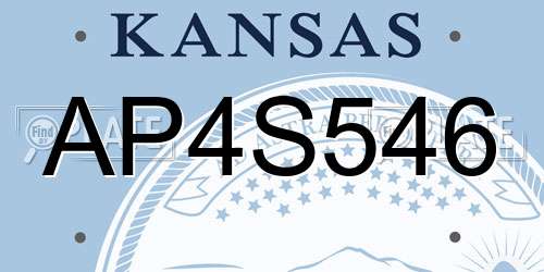 AP4S546 Kansas License Plate
