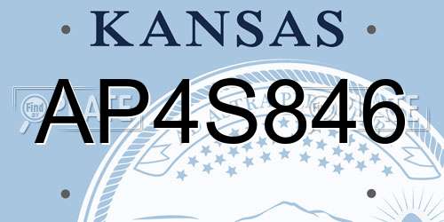 AP4S846 Kansas License Plate