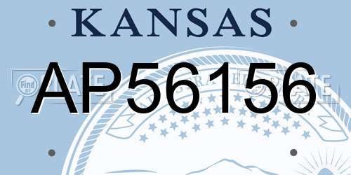 AP56156 Kansas License Plate