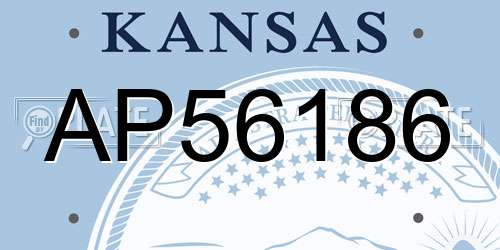 AP56186 Kansas License Plate
