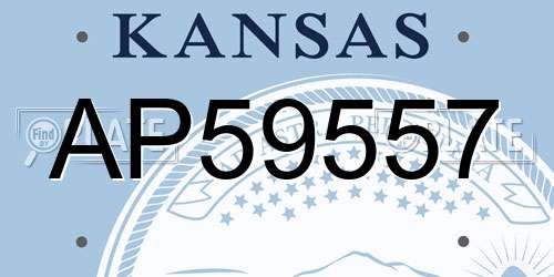 AP59557 Kansas License Plate
