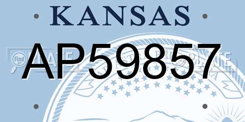AP59857 Kansas License Plate