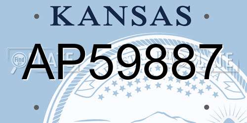 AP59887 Kansas License Plate