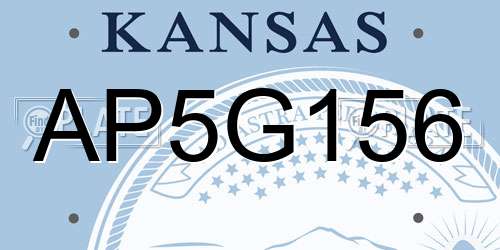 AP5G156 Kansas License Plate