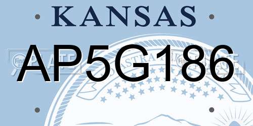 AP5G186 Kansas License Plate
