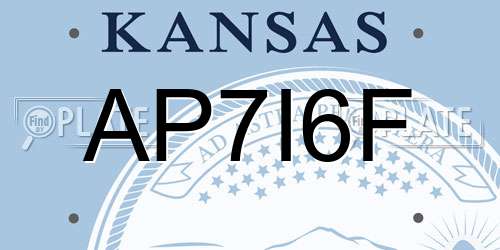 AP7I6F Kansas License Plate