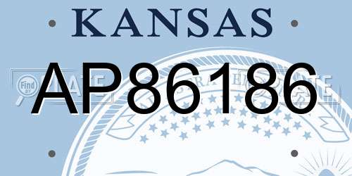 AP86186 Kansas License Plate
