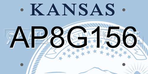 AP8G156 Kansas License Plate