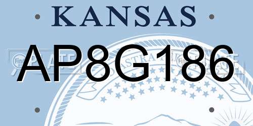 AP8G186 Kansas License Plate