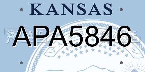 APA5846 Kansas License Plate