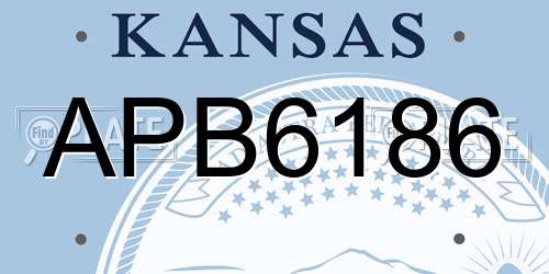 APB6186 Kansas License Plate
