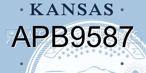 APB9587 Kansas License Plate