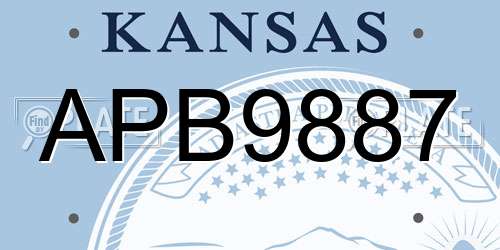APB9887 Kansas License Plate