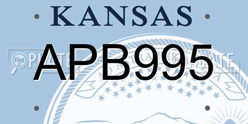 APB995 Kansas License Plate