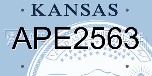 APE2563 Kansas License Plate