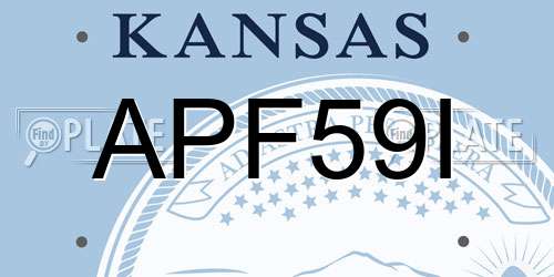 APF59I Kansas License Plate