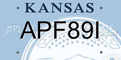 APF89I Kansas License Plate
