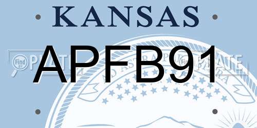 APFB91 Kansas License Plate